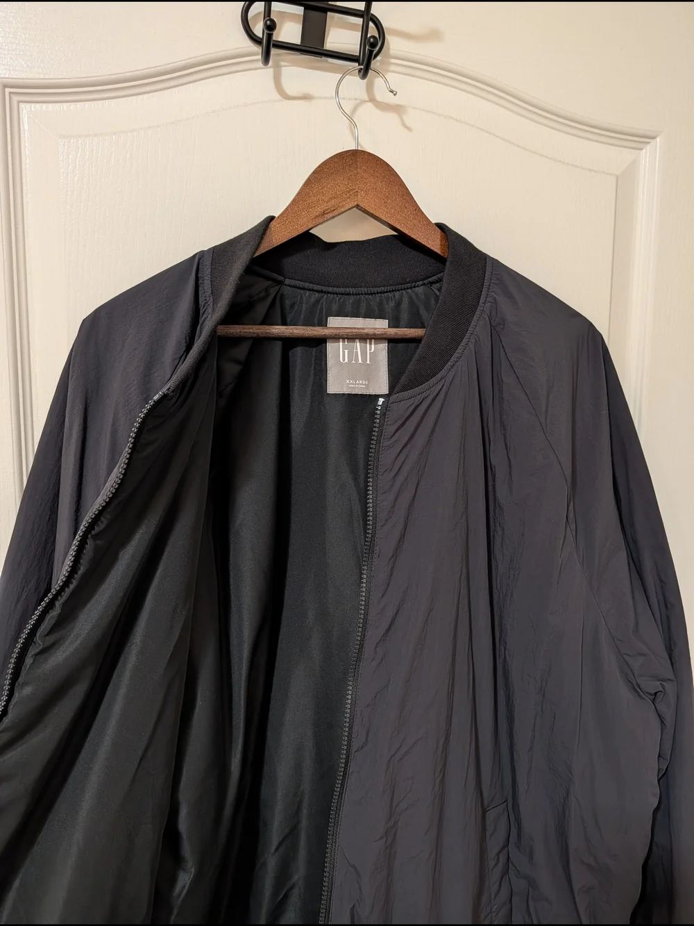 GAP Men's Dark Gray Bomber Jacket - Zip Front